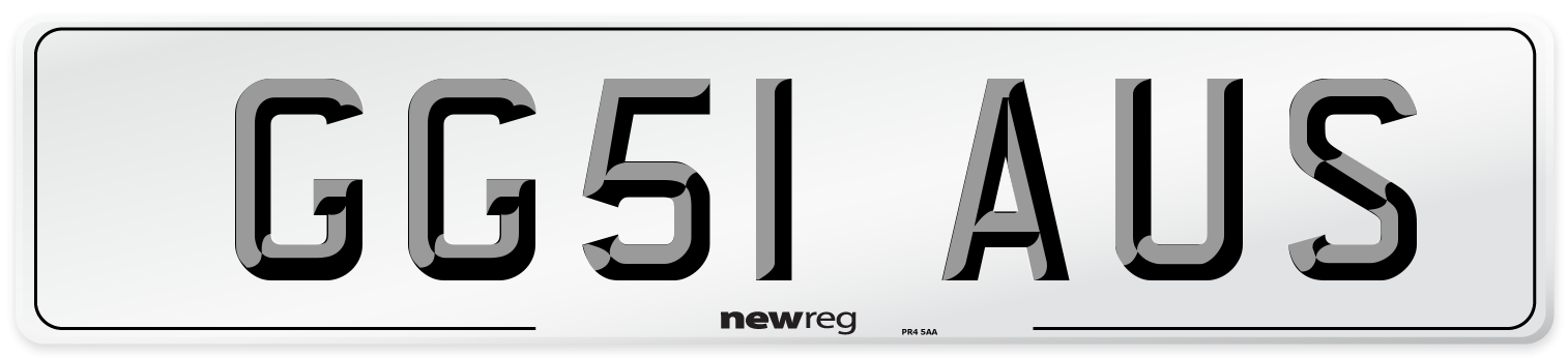 GG51 AUS Number Plate from New Reg